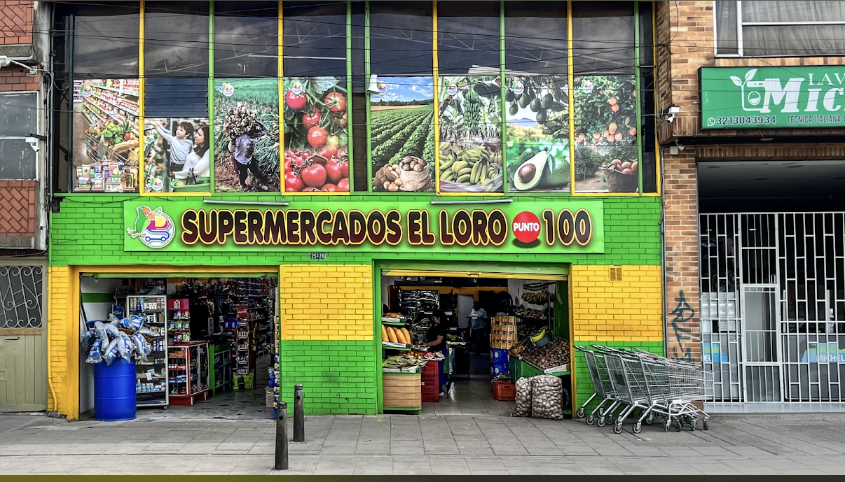 Fachada de Supermercado El Loro Punto 100 en la Carrera 100 #25A-24